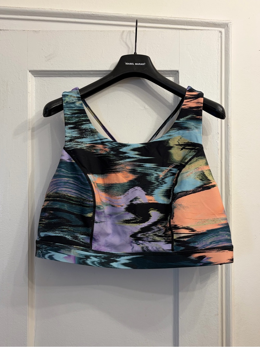 torrid Multicolor Watercolor Sports Bra in Coral, Teal & Lavender